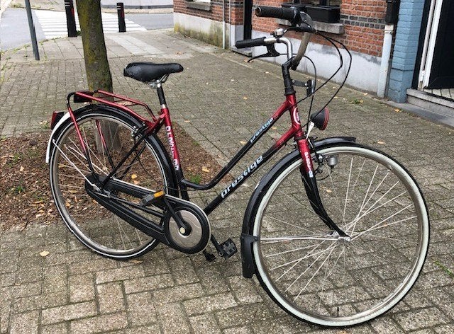 damesfiets PRESTIGE met 3 versnellingen,nagezien-alles werkt, Vélos & Vélomoteurs, Vitesses, Frein sur jante, Comme neuf, Enlèvement