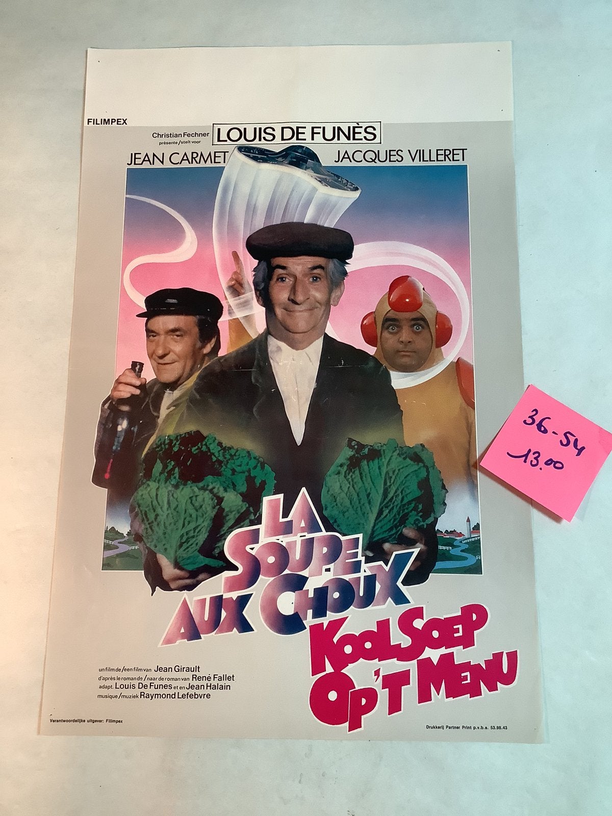 Affiche du film LA SOUPE AUX CHOUX 36-54 cm, Enlèvement, Comme neuf