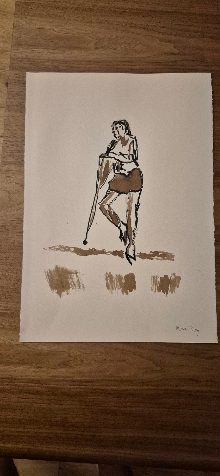 dessin signé, Antiquités & Art, Portrait ou Personnes, Enlèvement ou Envoi, Signé, Aquarelle