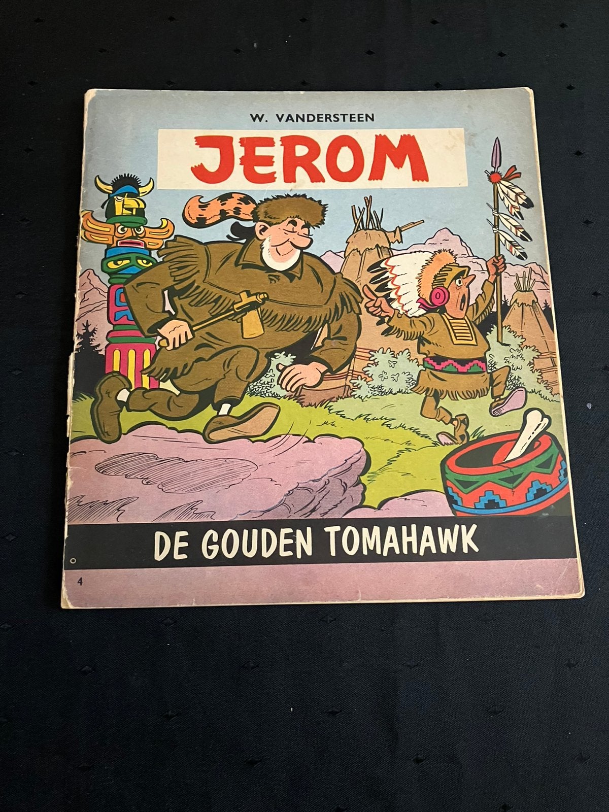 Jerom nr 4 - De gouden tomahawk - eerste druk 1963., Une BD, Envoi, Comme neuf