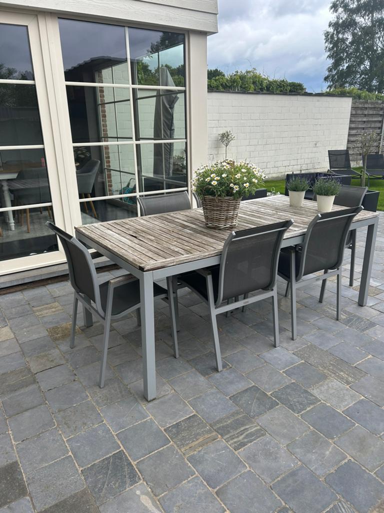 Tuinstel, Tuin en Terras, Ophalen, Gebruikt, 6 zitplaatsen, Aluminium