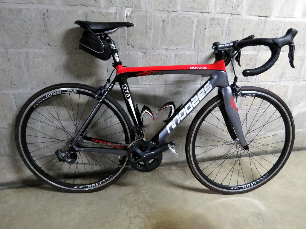 Koersfiets Moozes Mistral carbon maat 54., Fietsen en Brommers, Ophalen, Carbon, Zo goed als nieuw, 15 tot 20 versnellingen