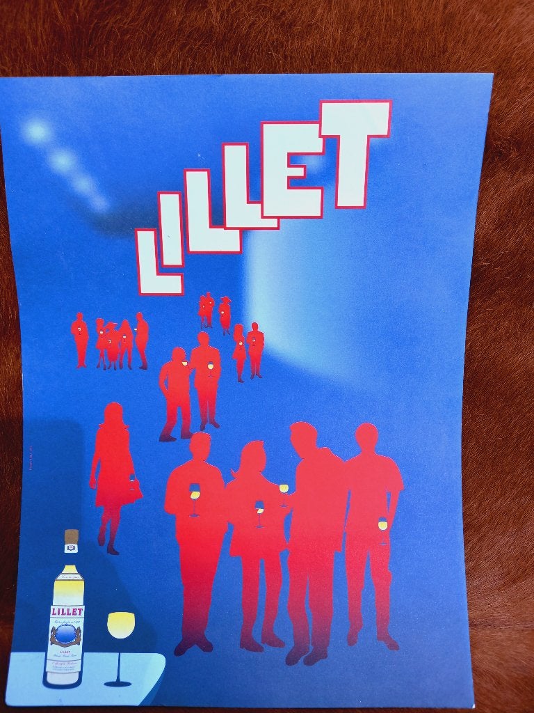 2 vintage karton reclameborden LILLET, Ophalen of Verzenden, Zo goed als nieuw, Reclamebord