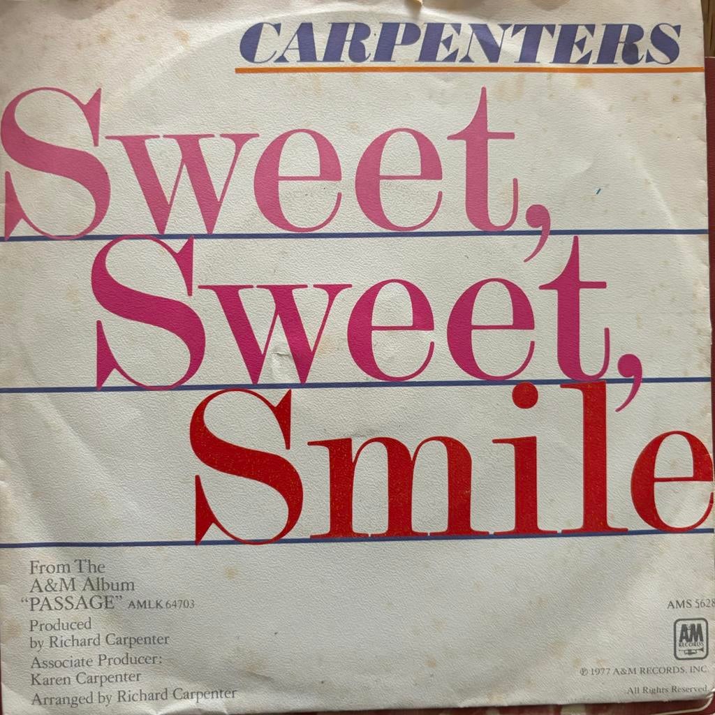 Carpenters - Sweet Sweet Smile - I have you ( 7”vinyl ) 1976, Enlèvement ou Envoi, Comme neuf
