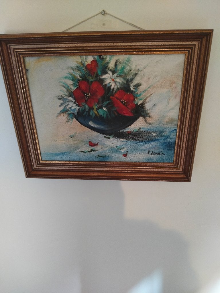 Bloemenschilderij, Antiek en Kunst, Ophalen, Vintage