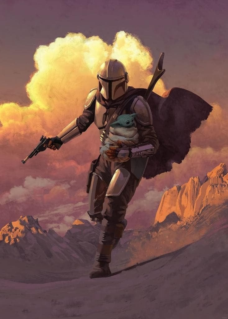 Star Wars Vlies Behang - 200x280 cm - Mandalorian Escape, Verzenden, Nieuw, Overige typen