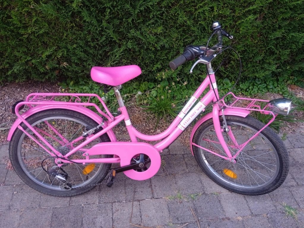 20 inch kinder fiets meisjes fiets roze rijklaar Minerva, Ophalen, Velgrem, Minerva, 16 tot 20 inch