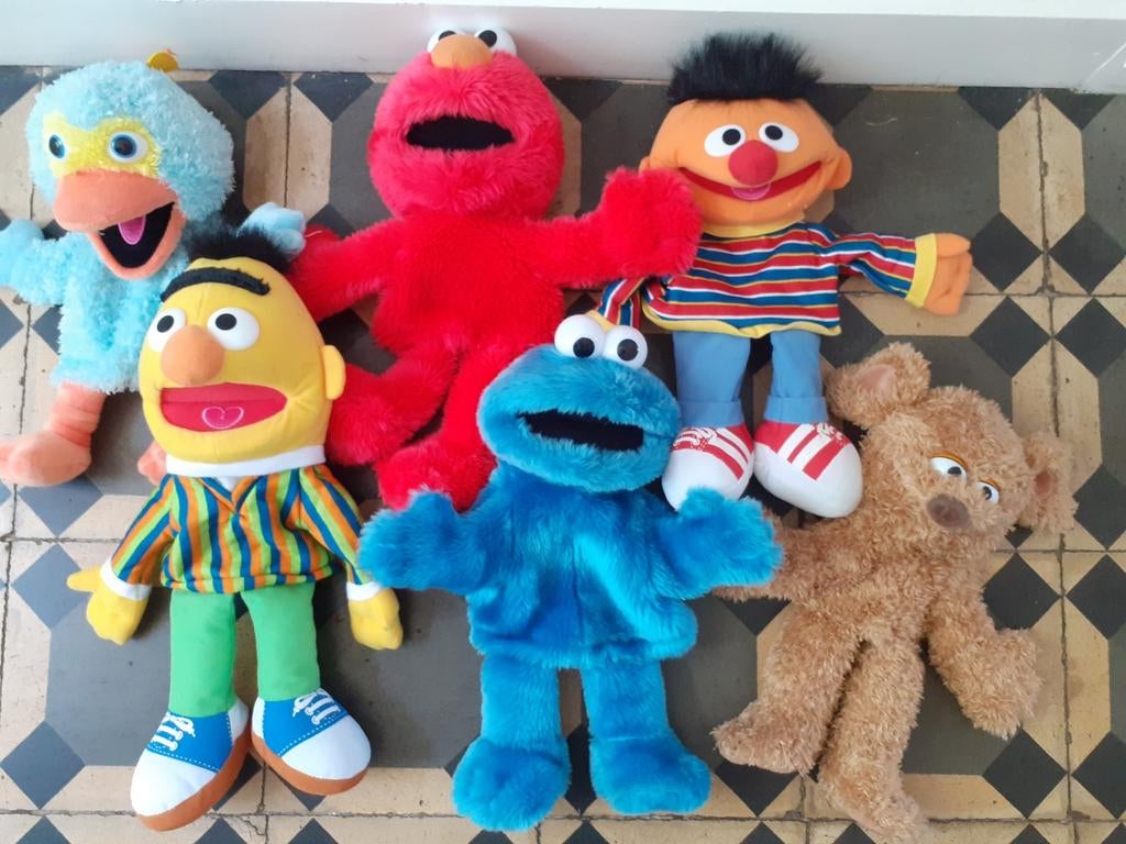 Sesamstraat handpoppen poppenkastpoppen, Verzamelen, Ophalen of Verzenden