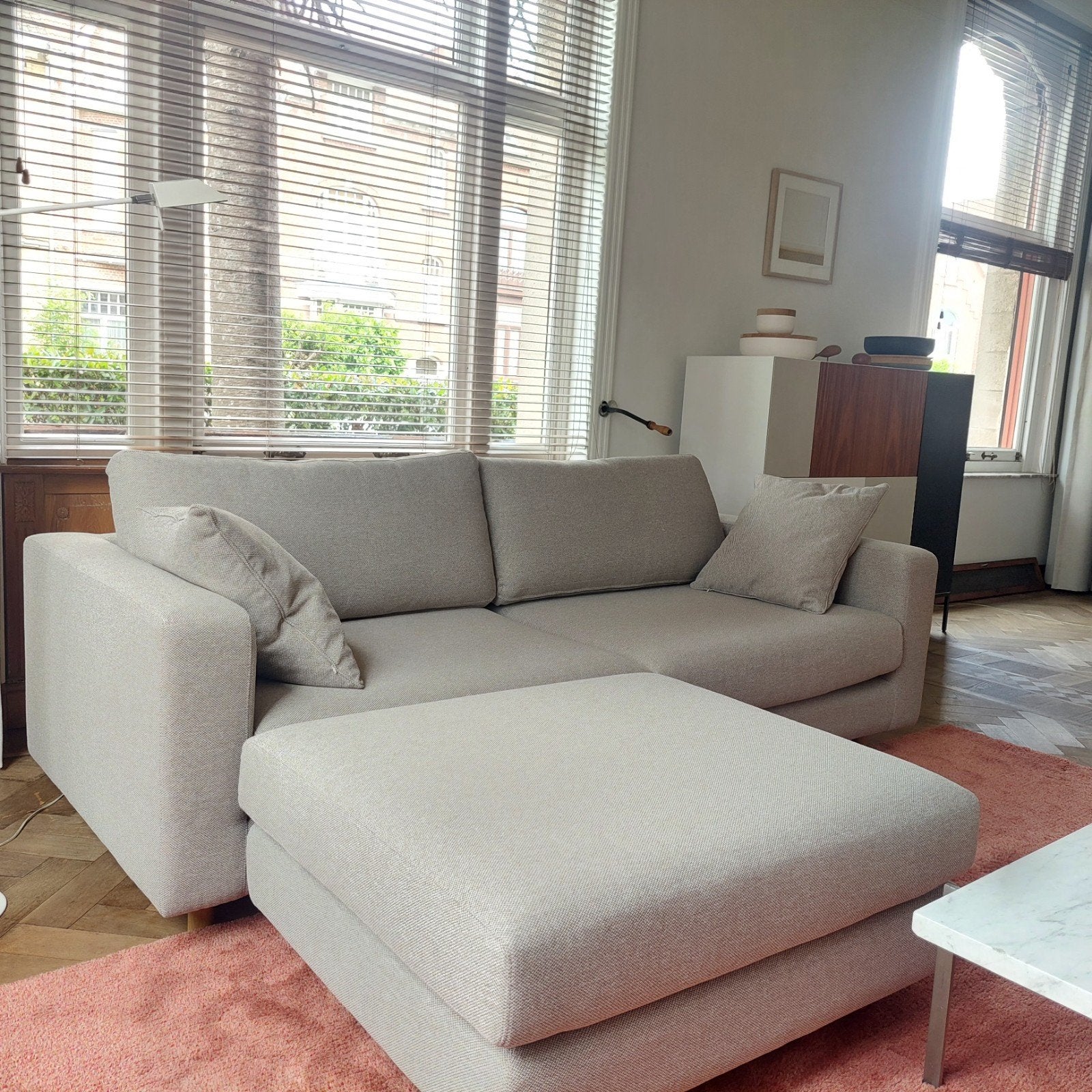 canapé +pouffe, Maison & Meubles, Canapés | Coins salons complets, Enlèvement ou Envoi