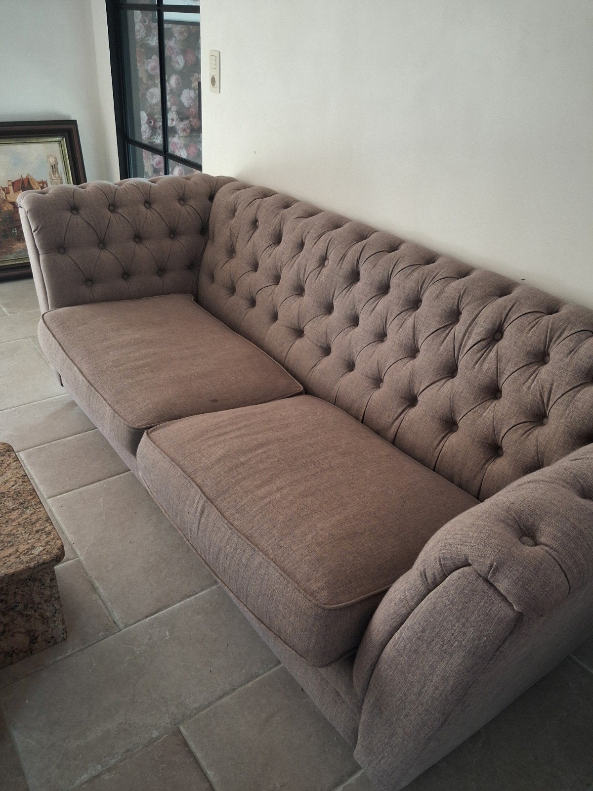 Sofa taupe "Chesterfield", Ophalen