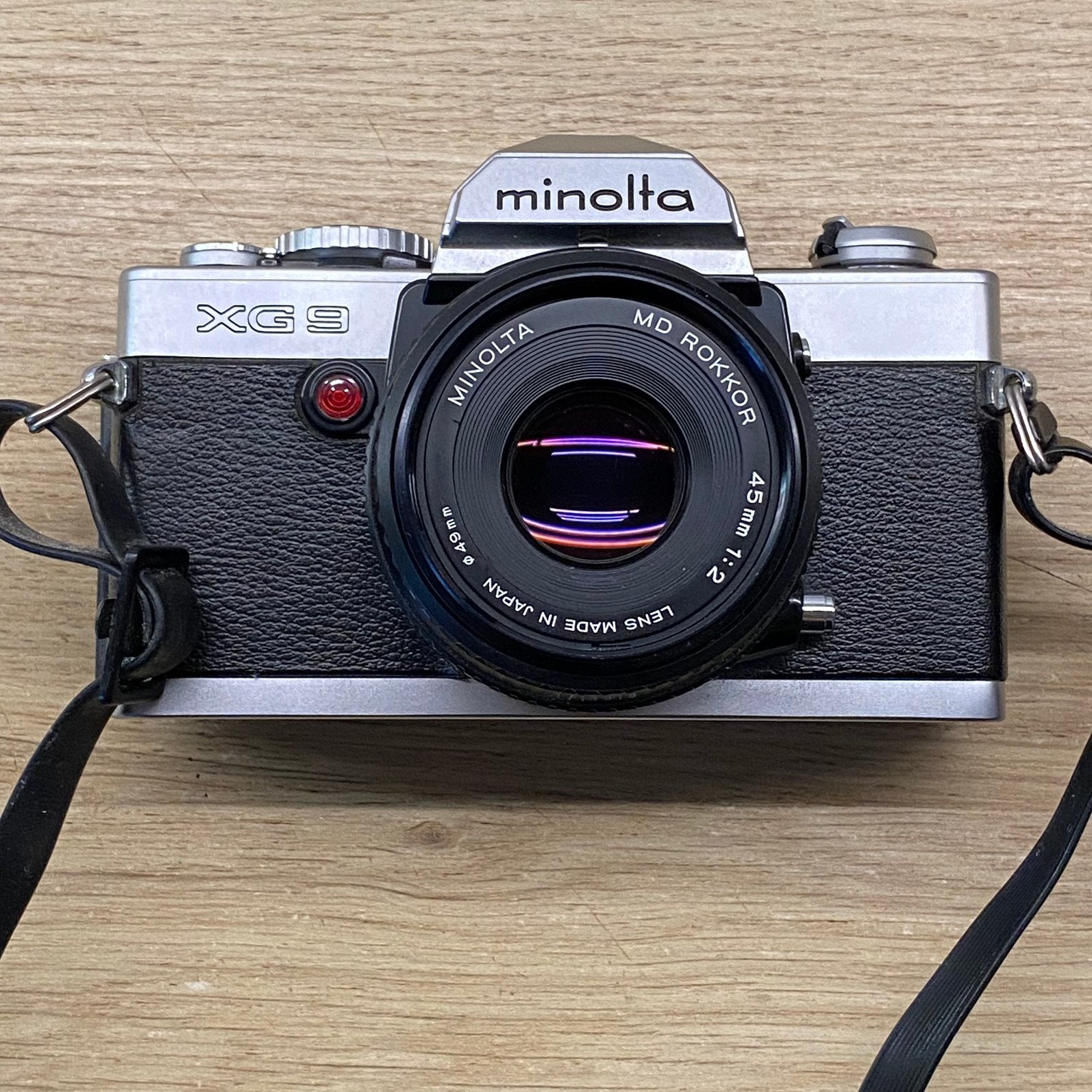 Minolta XG-9, MD Rokkor 45 mm f2* als nieuw, Audio, Tv en Foto, Ophalen of Verzenden, Zo goed als nieuw, Spiegelreflex, Minolta