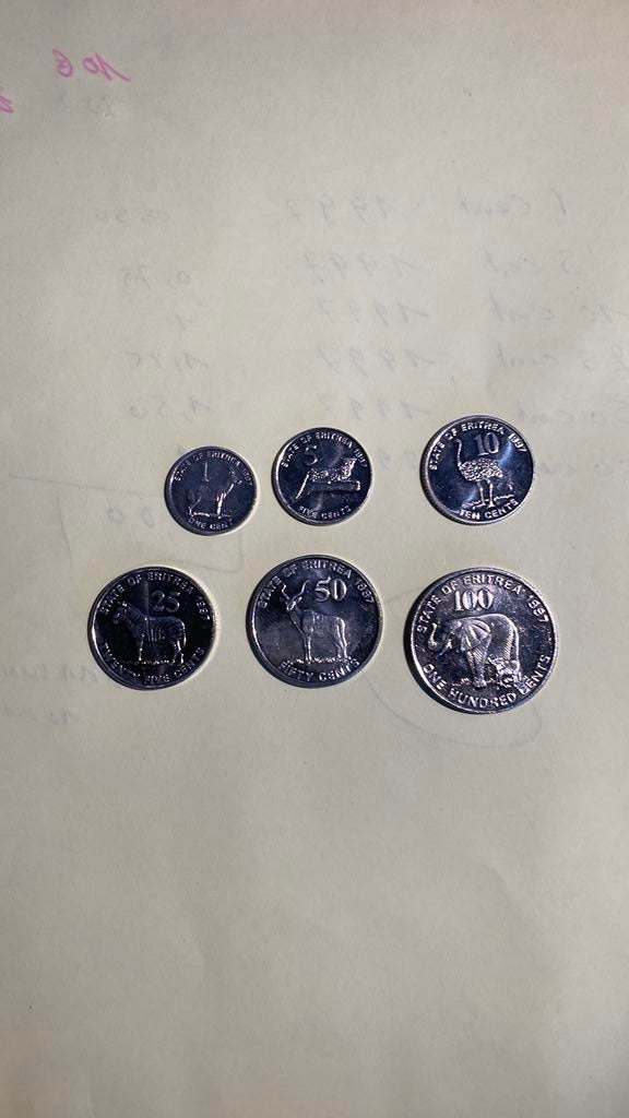 Lot Eritrea, Postzegels en Munten, Munten | België, Ophalen of Verzenden