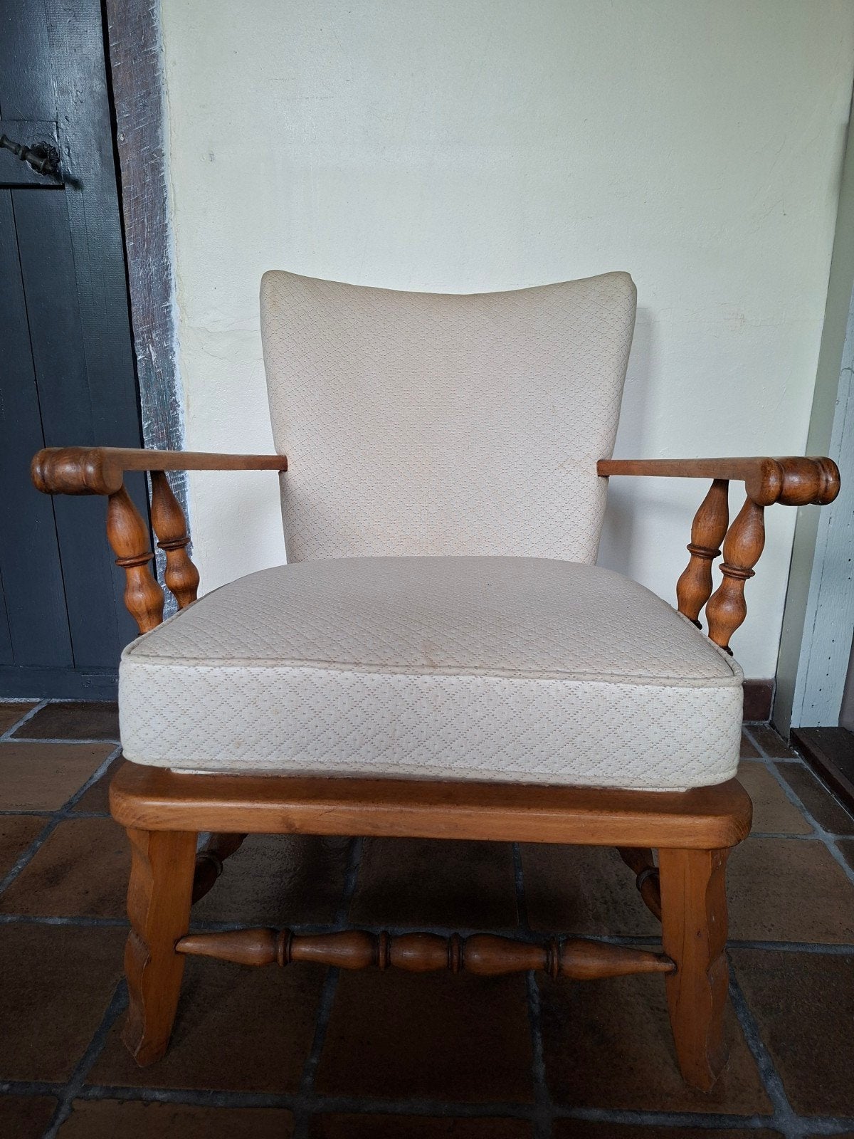 Vintage houten (club)fauteuil, Ophalen