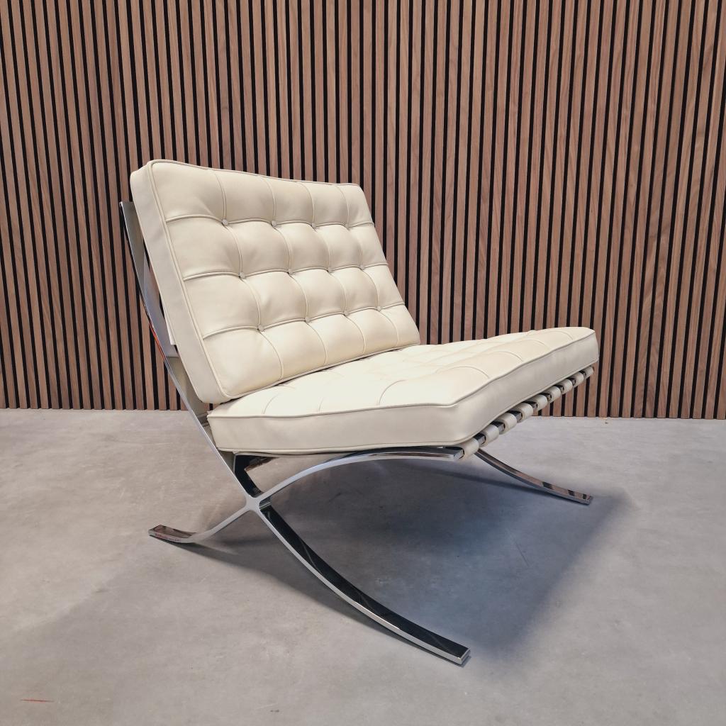 Knoll Barcelona chair - Venezia Relax Ivory, Ophalen of Verzenden