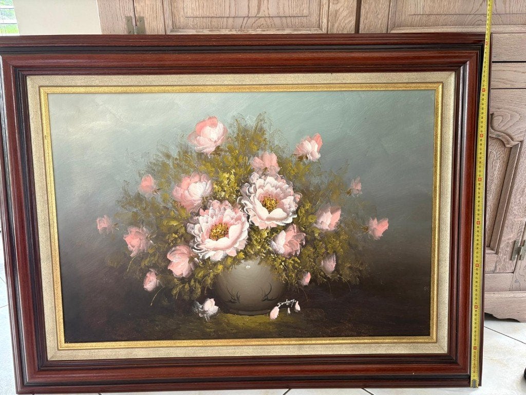 Peinture : peinture à l'huile, fleurs 6, Antiquités & Art, Enlèvement