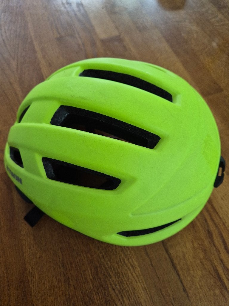 kinderfietshelm maat 53 x 58 cm, Jaune, Course à pied ou Cyclisme, Porté, B'Twin
