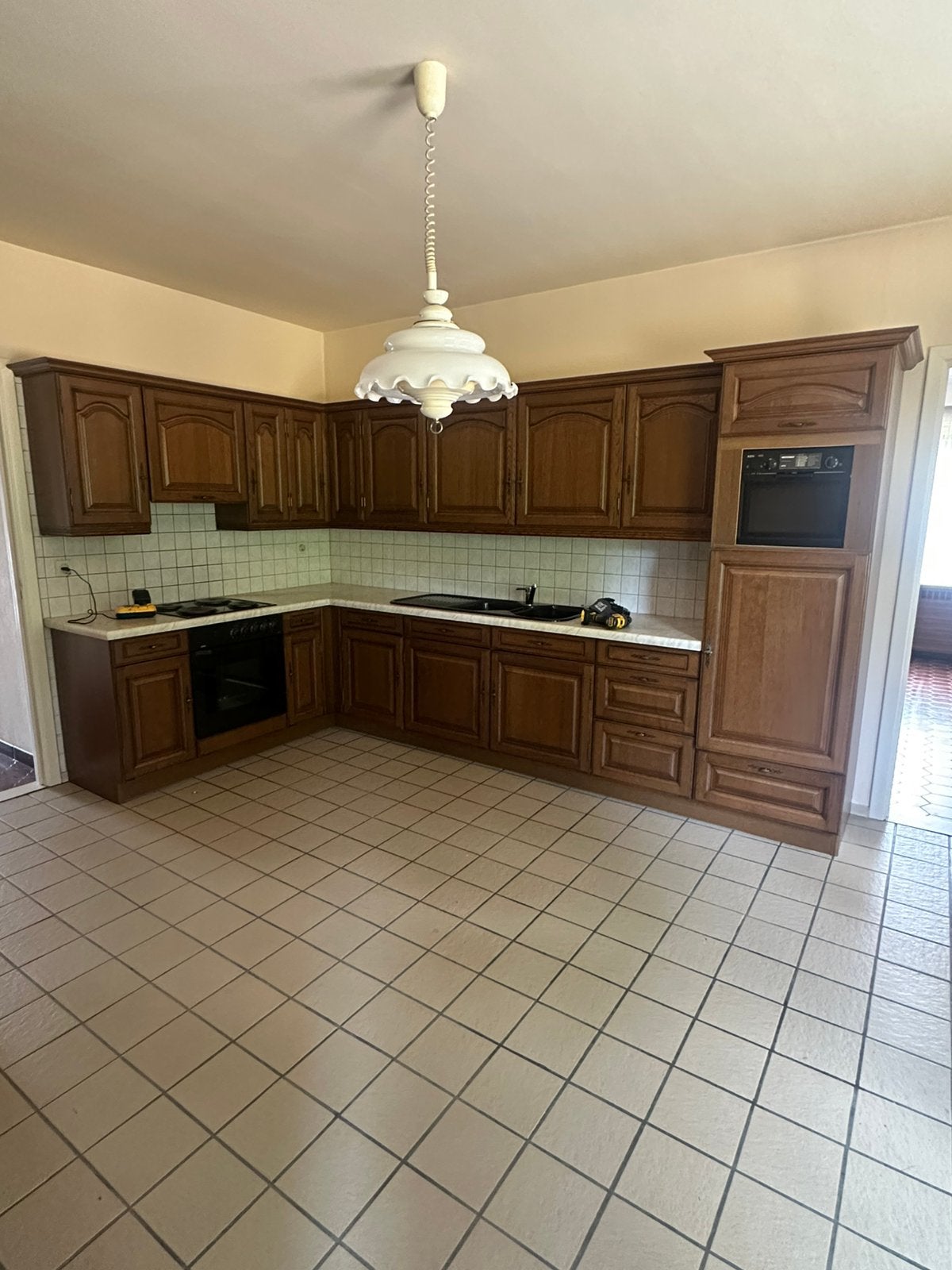 Keuken te koop, Huis en Inrichting, Ophalen, Gebruikt, Bruin, Hoekkeuken