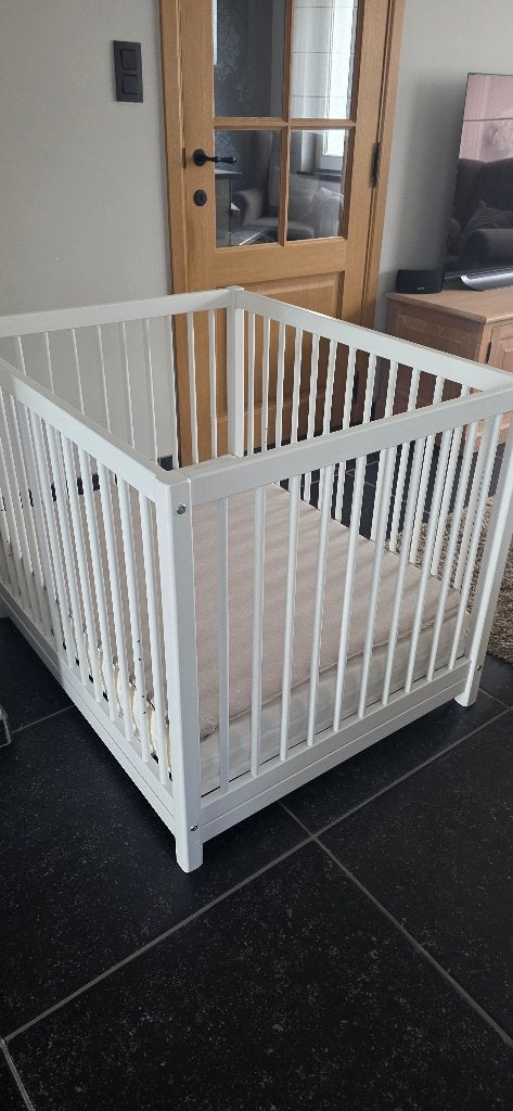 Baby park met omranding en hemel, Kinderen en Baby's, Babyparken, Ophalen, Zo goed als nieuw, Rechthoekig, In hoogte verstelbaar
