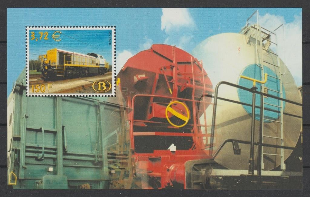 België 2000 NMBS/SNCB Goederentransport blok  **, Postzegels en Munten, Orginele gom, Ophalen of Verzenden, Postfris, Treinen