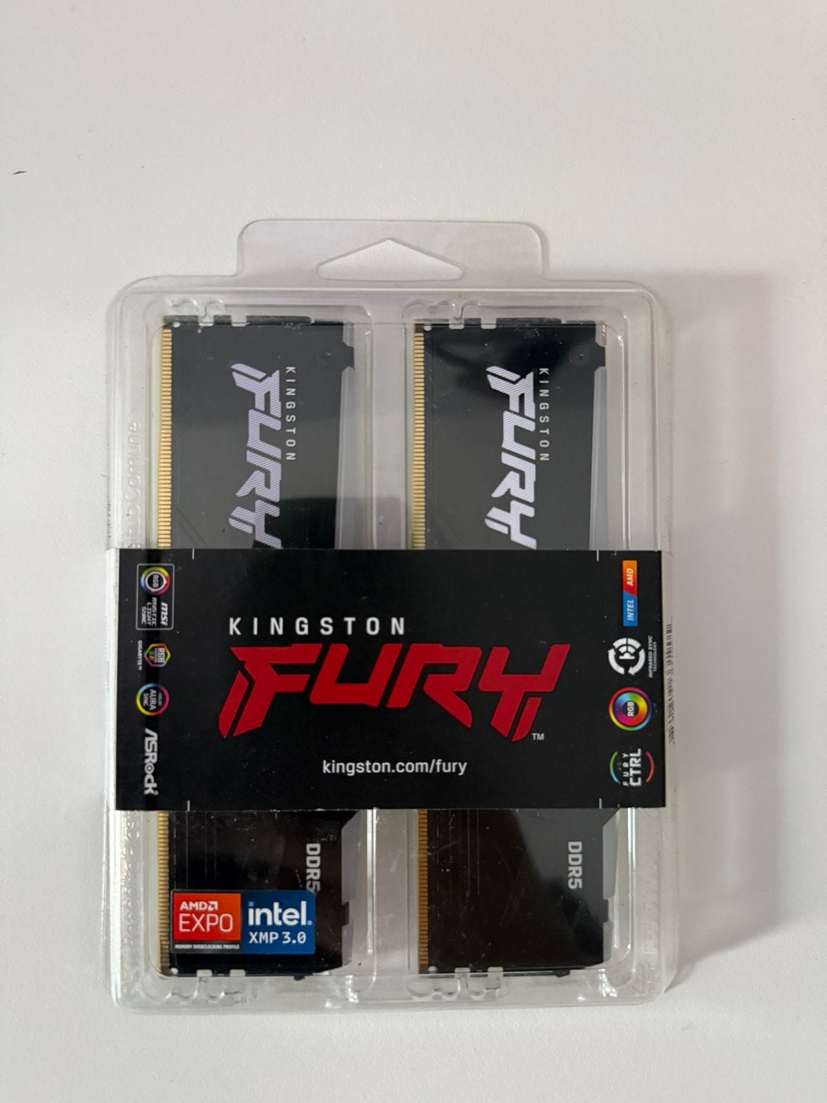 Ram Ddr5 kingston fury rgb 6000mt 2x8gb, Computers en Software, RAM geheugen, Ophalen of Verzenden, Zo goed als nieuw, DDR5