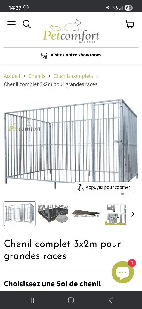 Chenil pour chien en galva 3x2 m, Ophalen, Gebruikt