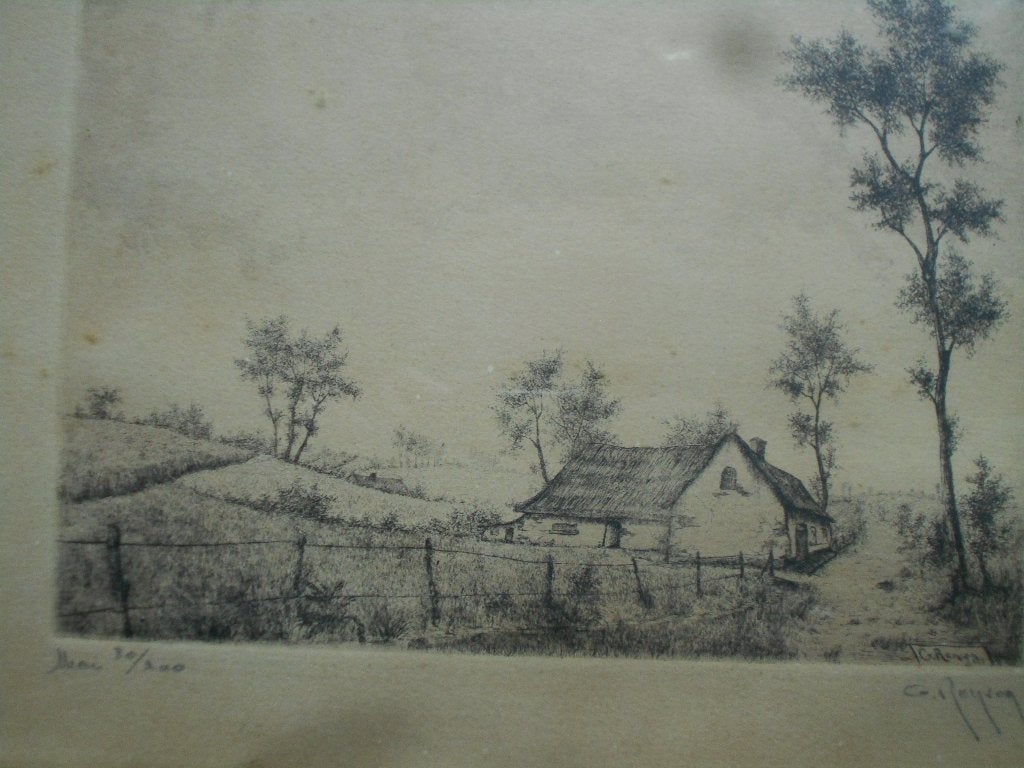 Mai G. Renson, Antiek en Kunst, Ophalen, Gesigneerd, Overige technieken, Landschap