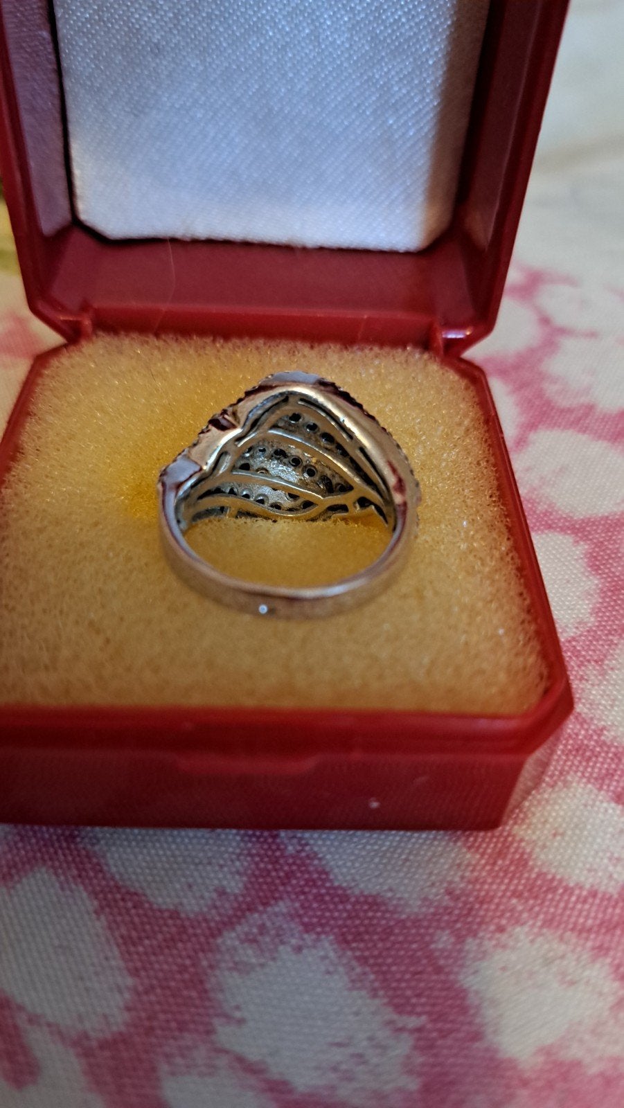 Antiquités  bague 925 arjent  pier saphir, Enlèvement ou Envoi