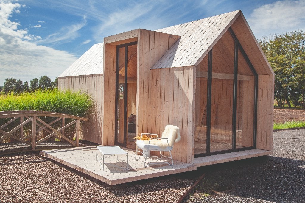 Showroom model Tiny house/Bijgebouw/tuinkantoor/vakantiehuis, Tuin en Terras, Ophalen, Gebruikt, Tuinpaviljoen