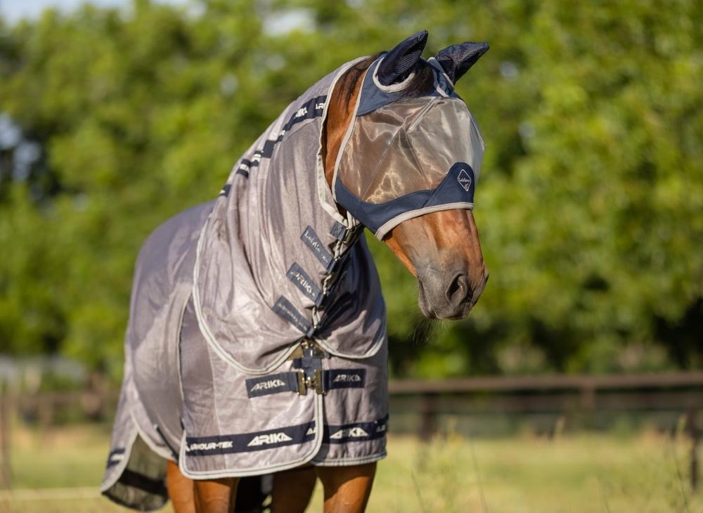 LeMieux Armour Shield Pro Vliegenmasker half Navy M+L+XL SAL, Dieren en Toebehoren, Nieuw, Ophalen of Verzenden, Blauw, Lemieux