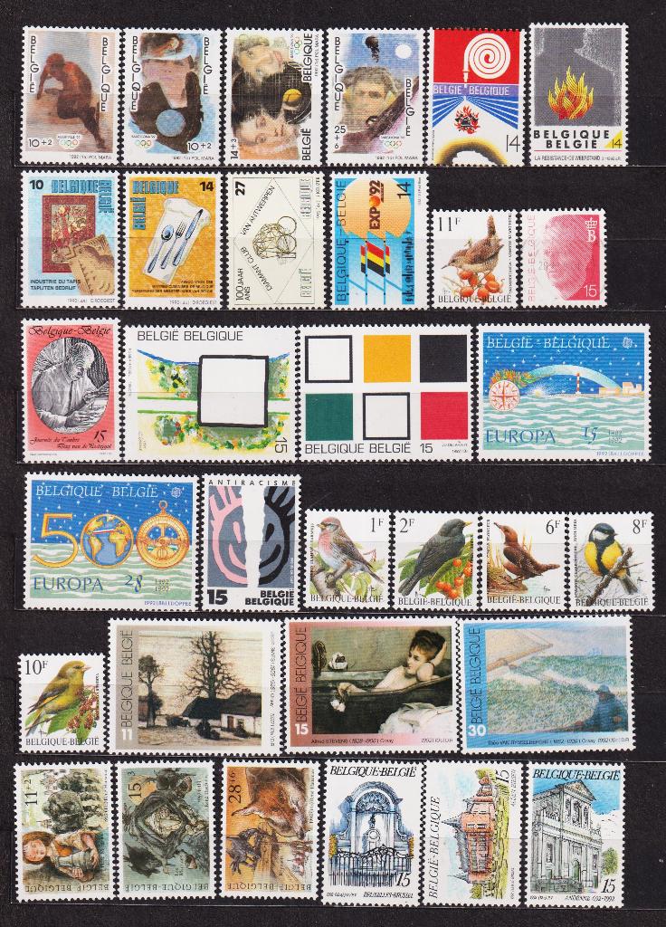 Belgique 1992 année complète **, Envoi, Non oblitéré, Neuf
