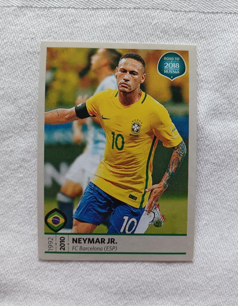 Sticker Neymar Jr. - Road to 2018 Fifa World Cup Russia, Ophalen of Verzenden, Zo goed als nieuw, Sticker