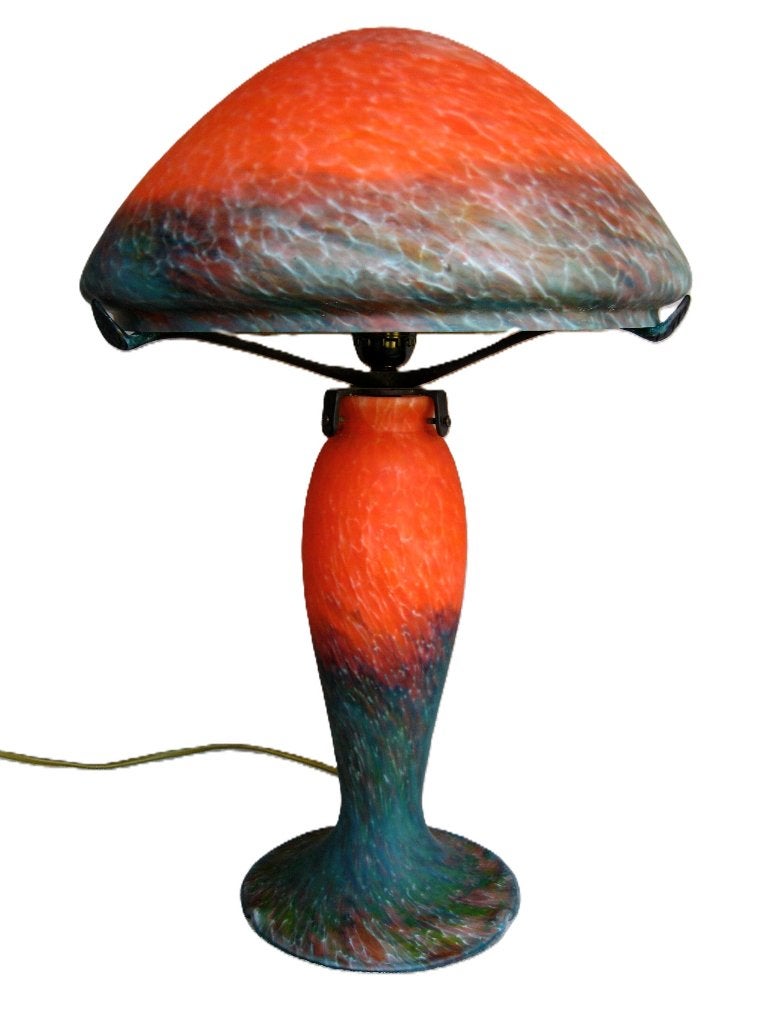 Vintage paté de verre paddenstoel mushroom lamp, Antiek en Kunst, Ophalen
