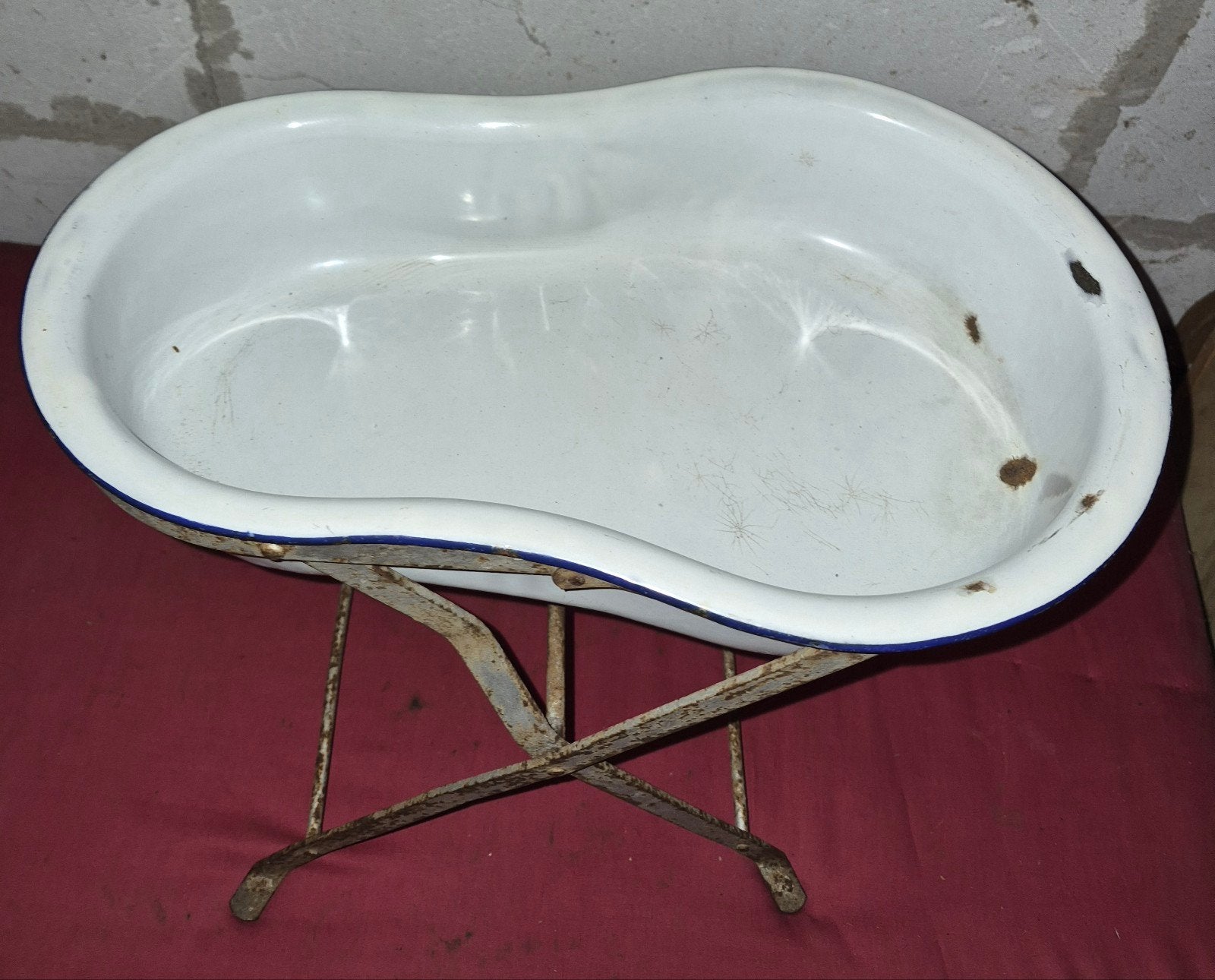Bidet zeer oude emaille franse bidet decoratie, Antiquités & Art, Enlèvement