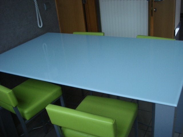Tafel keukentafel glas, Huis en Inrichting, Tafels | Eettafels, Ophalen, Zo goed als nieuw, Glas