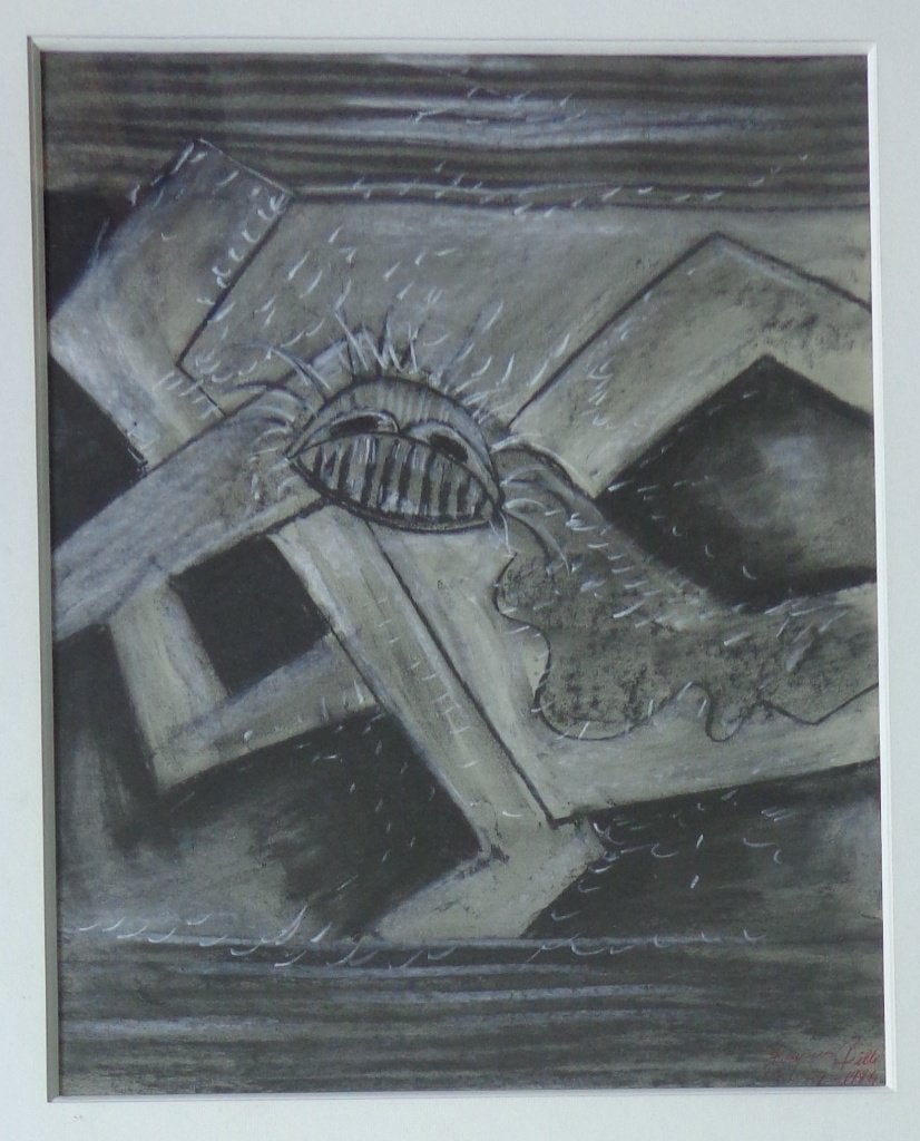 JACQUES PILLE / SVASTIKIE / ORIGINEEL WERK / 67x57cm / KADER, Antiquités & Art, Art | Peinture | Moderne, Enlèvement ou Envoi