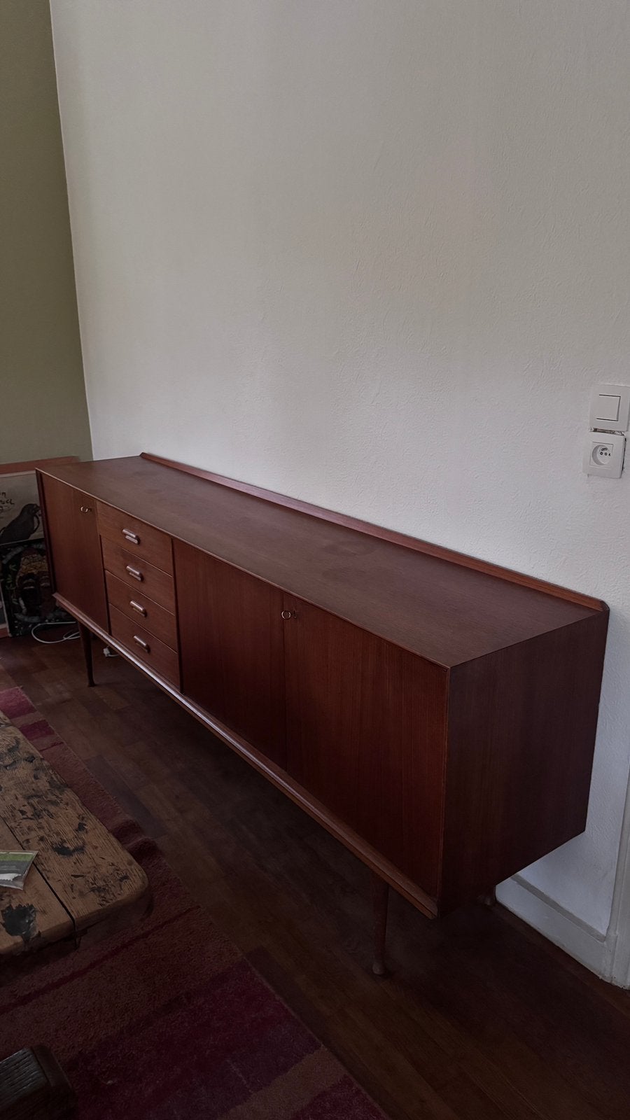 Grand buffet enfilade vintage années 60 – Style scandinave, Maison & Meubles, Enlèvement, Comme neuf