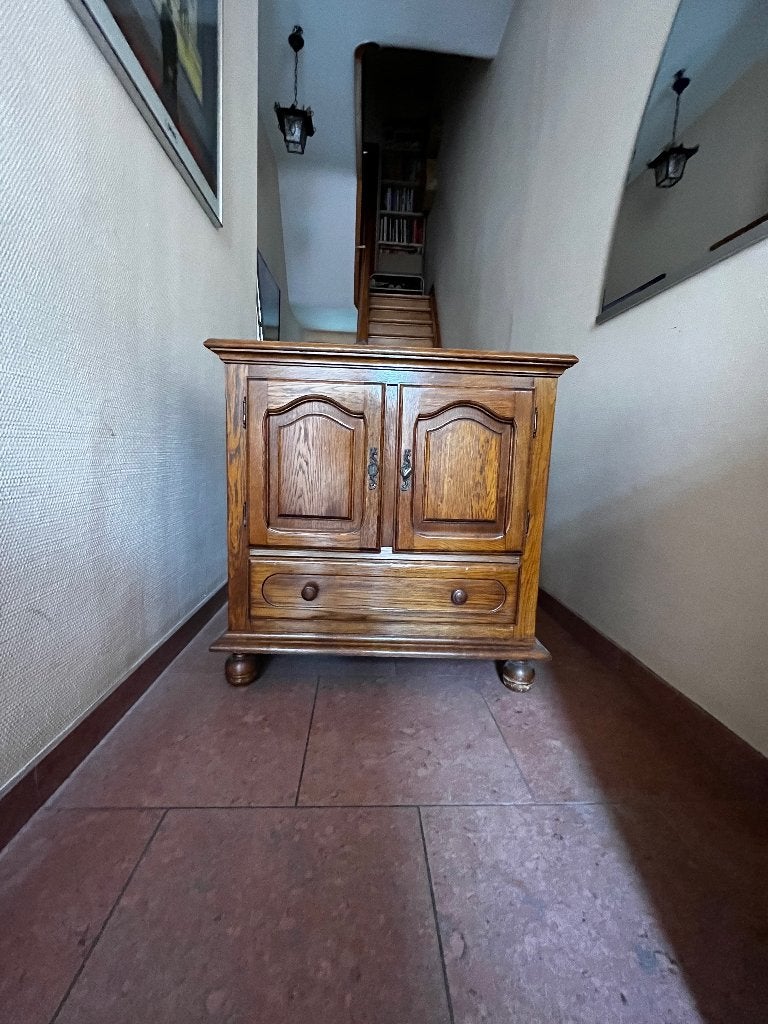kleine eikenhouten kast HiFi TV, Huis en Inrichting, Kasten |Televisiemeubels, Ophalen, Gebruikt, Eikenhout, 50 tot 100 cm