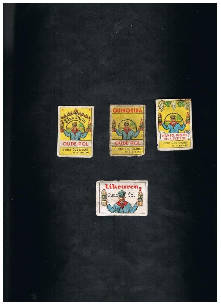 WINTERSLAG OUDE RECLAME ETIKETTEN, Verzenden, Gebruikt, Luciferdoosjes of -merken
