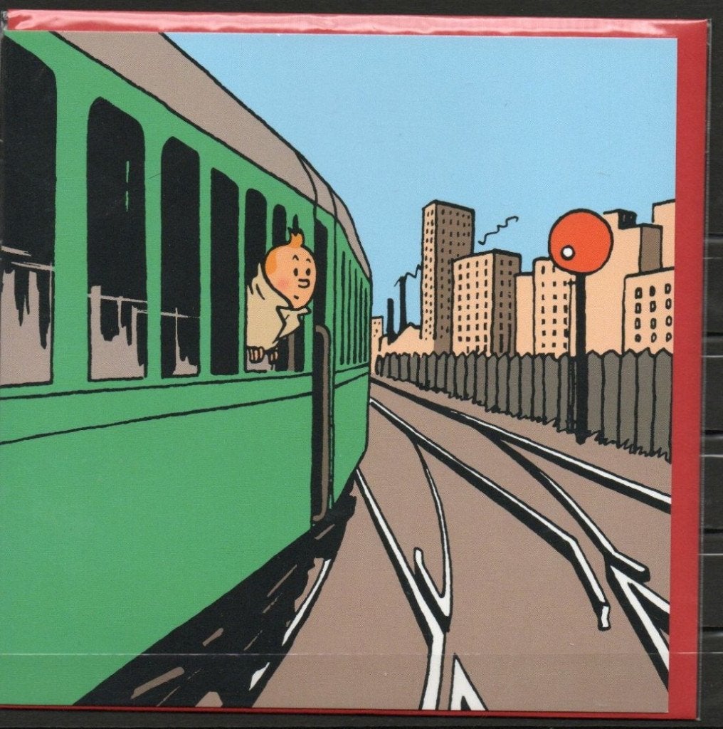 Carte postale double : Tintin - Train, Enlèvement