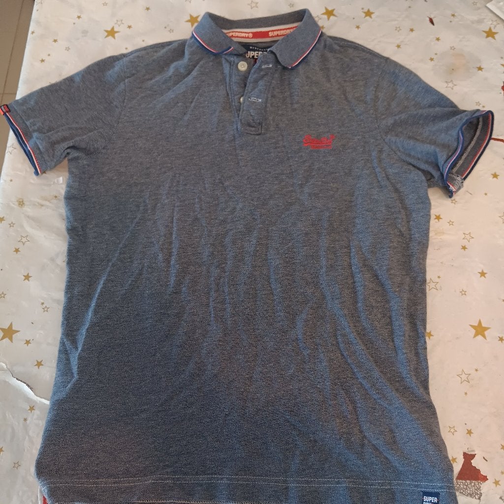 Polo Superdry bleu homme L, Enlèvement ou Envoi, Porté, Taille 52/54 (L), Bleu