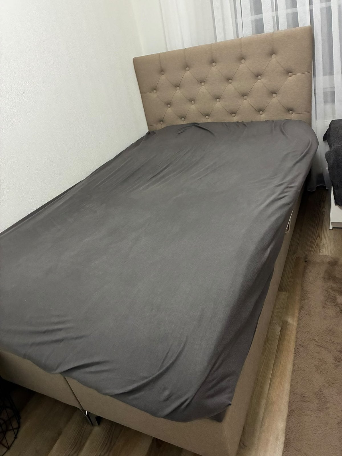 Boxspring 120x200, Maison & Meubles, Queen size, Beige, Comme neuf, Enlèvement