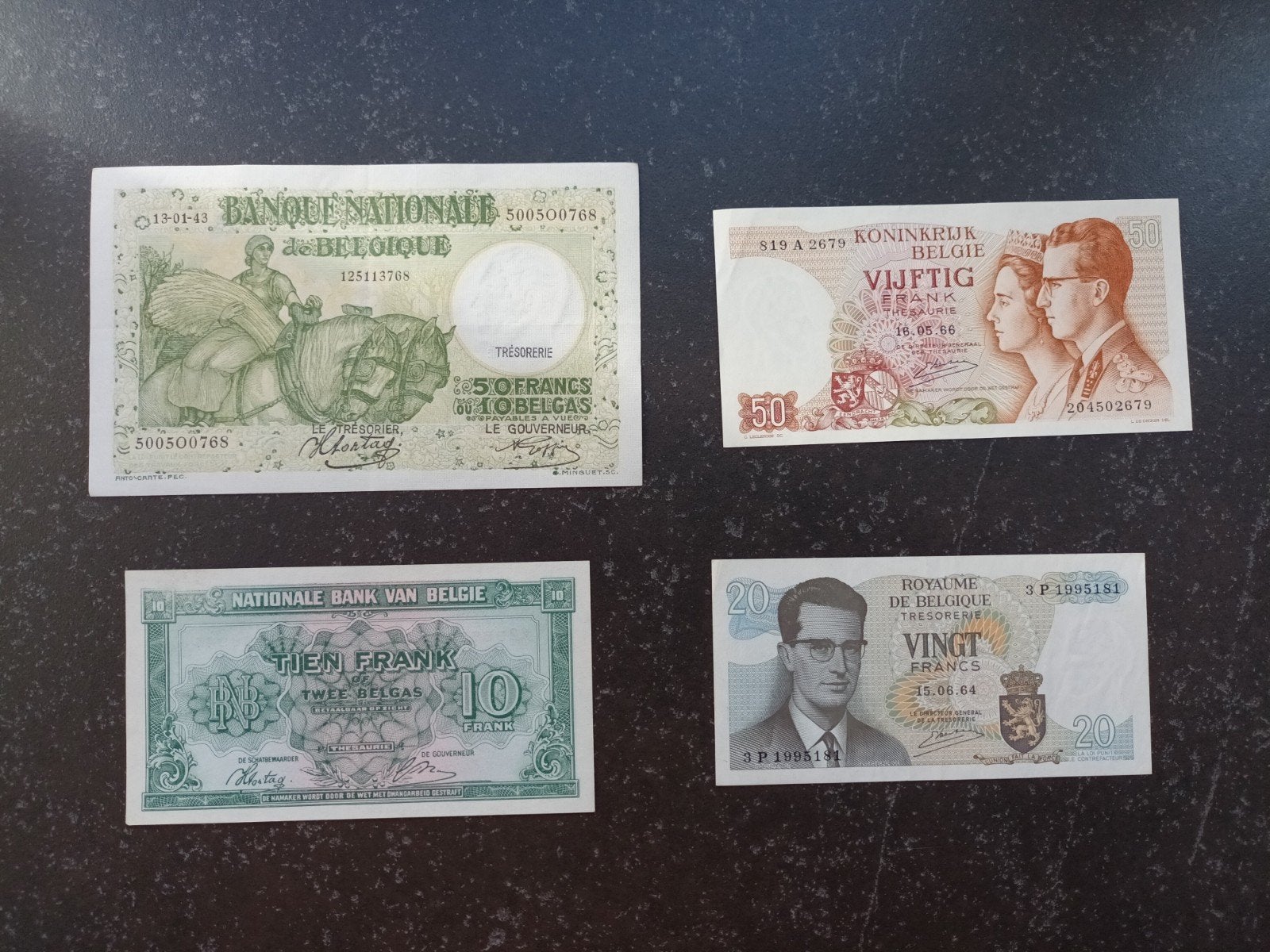4 magnifiques billets belges, Enlèvement ou Envoi, Série