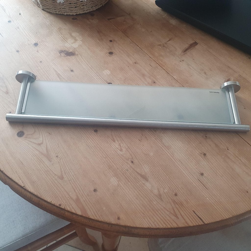 Tablette de salle de bain en verre trempé + inox, neuve, Neuf, Moins de 25 cm, Enlèvement, 50 à 100 cm