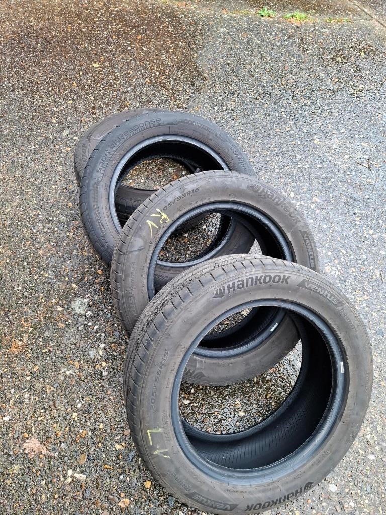 4 zomerbanden maat 205 55 16 - 205/55/R16 - 91V, Auto-onderdelen, Banden en Velgen, Ophalen, Gebruikt, 16 inch, 205 mm