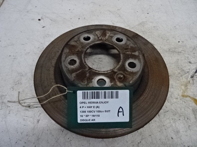 FREIN DISQUE ARRIÈRE Opel Meriva (B) (01-2010/03-2017), Opel, Opel Automobile GmbH, Utilisé, Kontakt-opel@opel.com