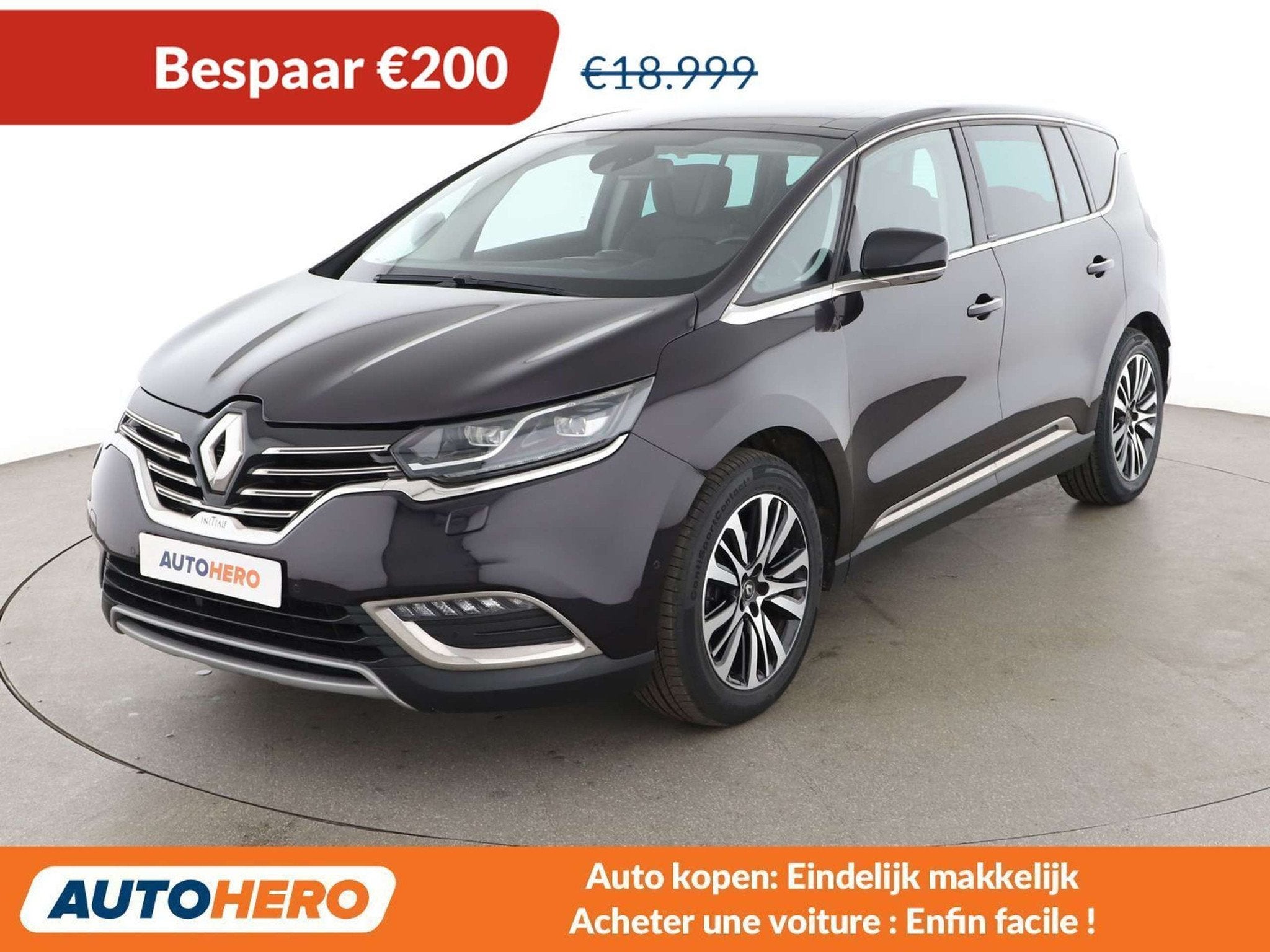 Renault Espace 1.6 TCe Energy Initiale Paris (bj 2017), Auto's, 1618 cc, Zwart, 1648 kg, Leder