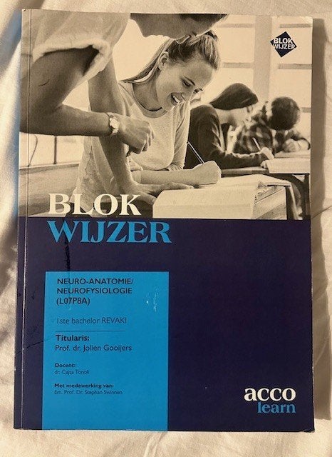 Blokwijzer Neuro-anatomie en neurofysiologie, Ophalen of Verzenden, Zo goed als nieuw, Overige niveaus, Acco