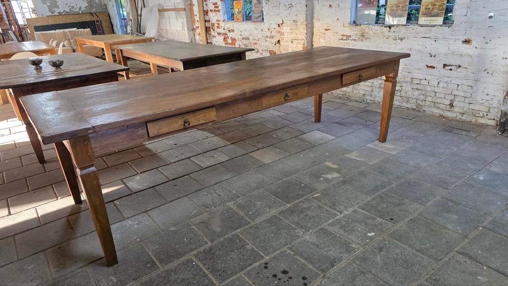 Oude boerentafel 280 cm mooi geleefd blad, Enlèvement ou Envoi, Utilisé