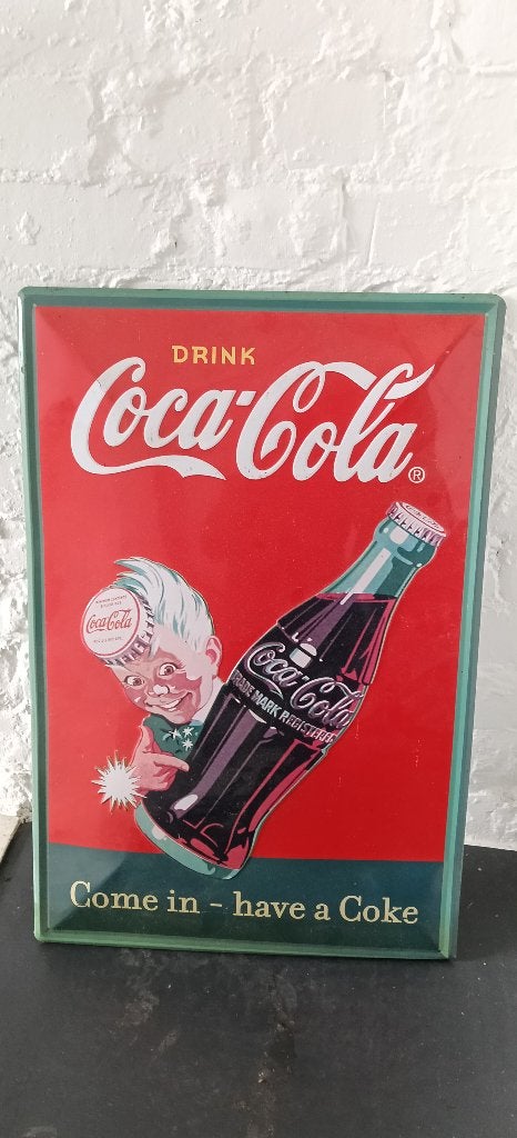 Plakkaat Coca cola reklame, Verzamelen, Ophalen of Verzenden, Gebruikt, Reclamebord