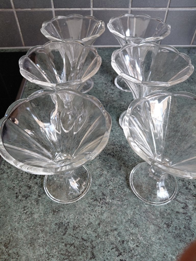 COUPES GLACÉES, Comme neuf, Verre, Enlèvement, Classique